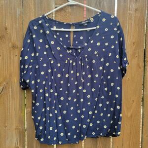 Madewell Women's Small Blue Floral Blouse